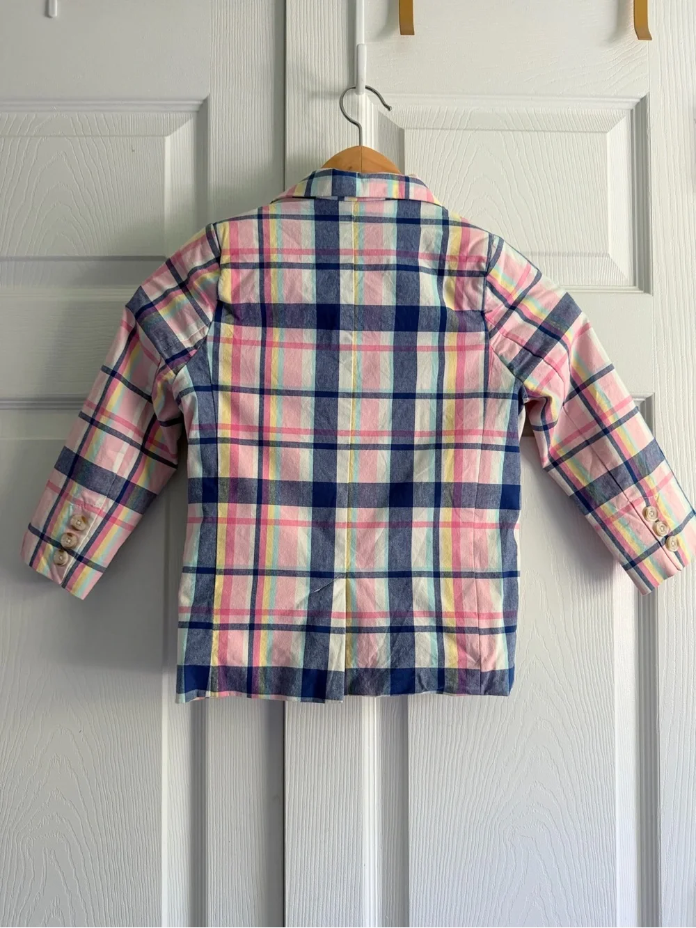 Gymboree Blazer Toddler 4T Pastel Plaid Cotton Stretch Jacket